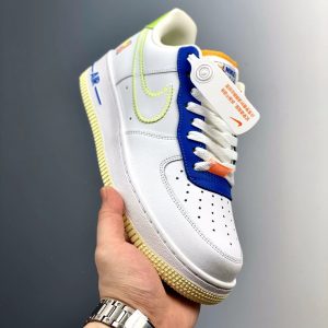Air Force 1 White Blue and Orange Details