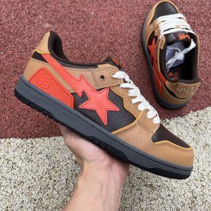 Bape Sta Low A Bathing Ape Brown Orange