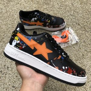 Bape Sta Low A Bathing Ape Paint Splatter Black