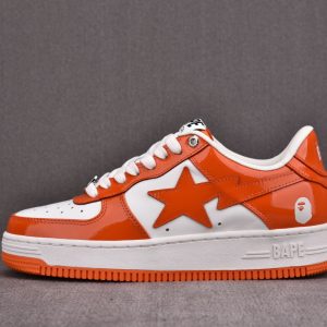 Bape Sta Low A Bathing Ape Patent Leather Orange White