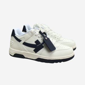 OFF-WHITE Out Of Office OOO Low Tops White Navy Blue